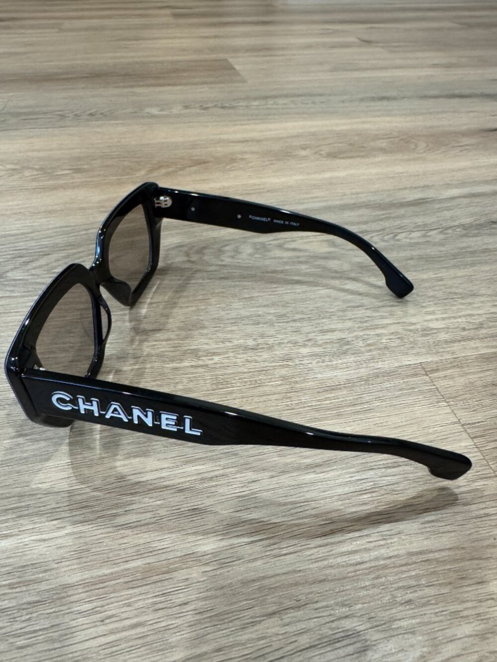 CHANEL Oversized Square Sunglasses Black Purple 50mm - Picture 3 of 5